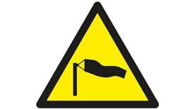 Hazard sign This yellow triangle is used to warn you of hazards or dangers in the area that may cause harm. The triangle will have different symbols inside it depending on what the hazard is.